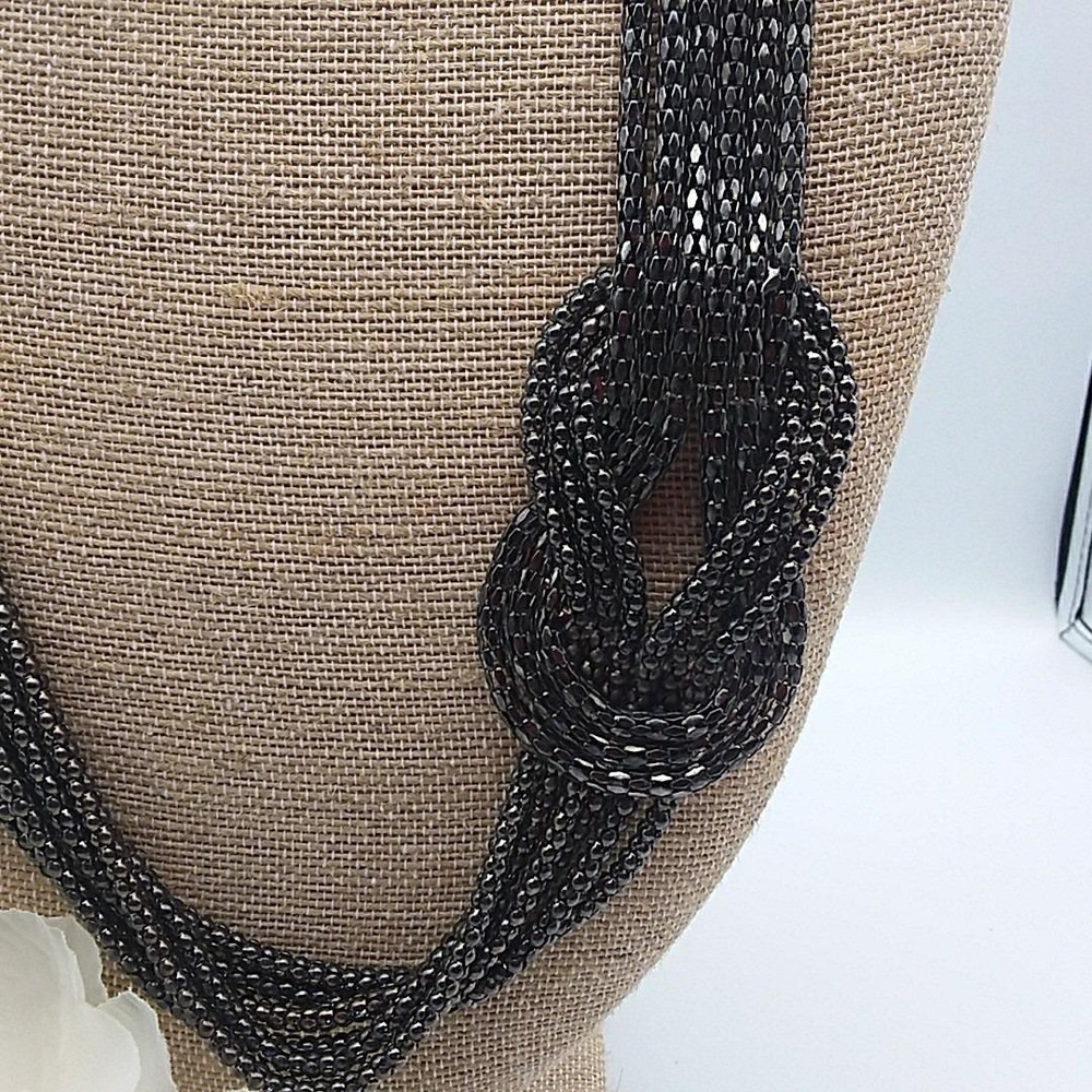 Long Chunky Necklace‎ Gun Metal Multi Chains Necklace Belt 32-35"